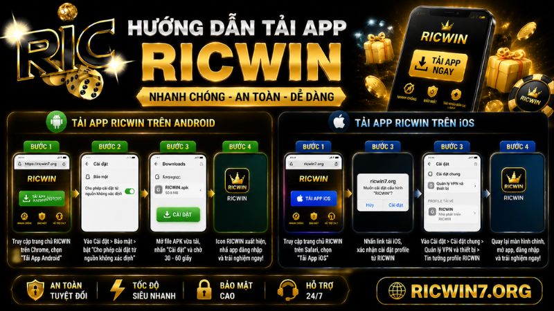 Hướng dẫn tải app RICWIN nhanh chóng