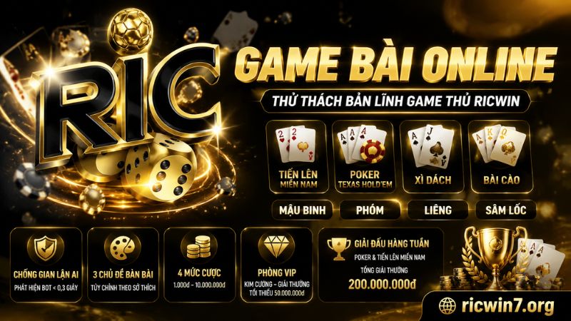 Sảnh game bài đổi thưởng RICWIN hấp dẫn