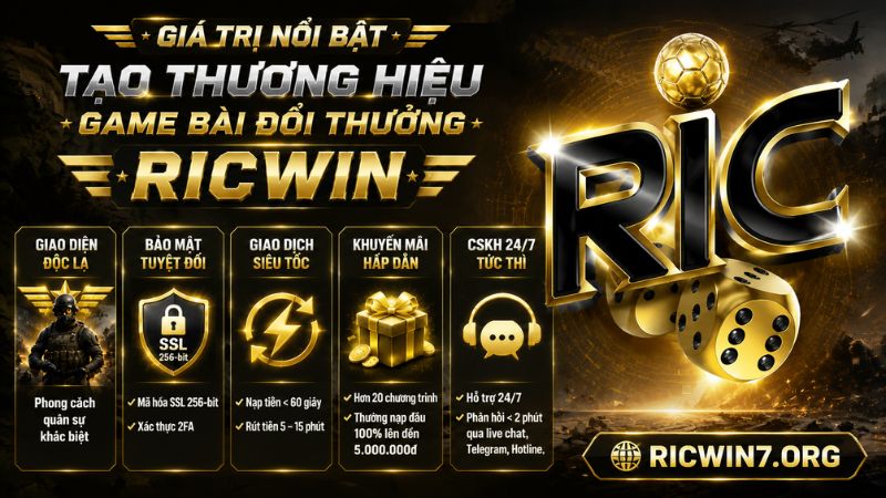Giới thiệu những ưu điểm nổi của cổng game RICWIN
