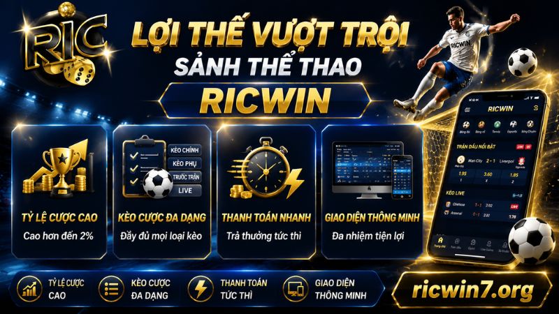 Hệ thống kèo thể thao RICWIN được cập nhật liên tục