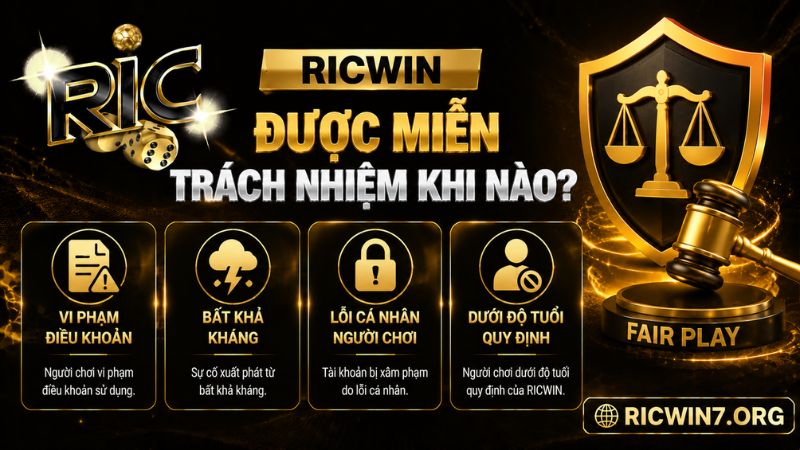 Các trường hợp cụ thể RICWIN được miễn trách nhiệm