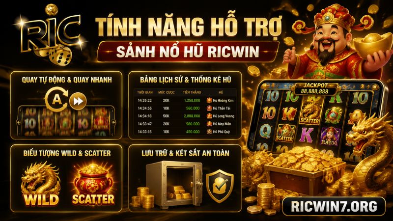 Vài tính năng hỗ trợ tại sảnh nổ hũ RICWIN