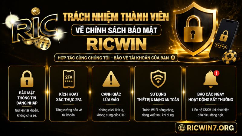Trách nhiệm của bet thủ về chính sách bảo mật RICWIN